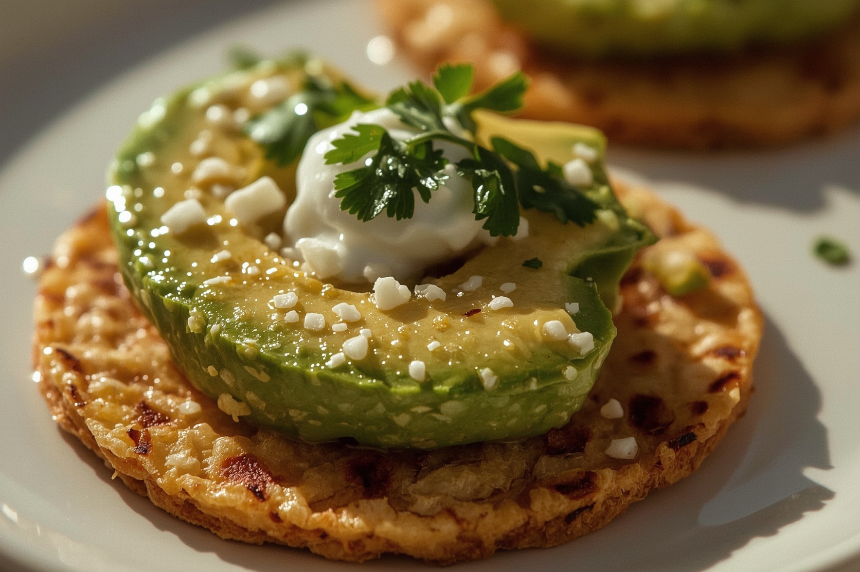 Tostada de aguacate con tomate cherry, huevo pochado y semillas sobre plato rústico